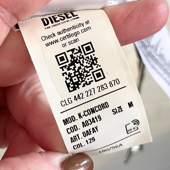 Diesel Men’s Chunky knit sweater Wool Off-White Patchwork M Oversized - Picture 14 of 15